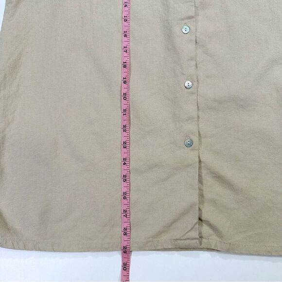 Orvis Womens Size Large Linen Blend Vintage Button Down Shirt Beaded Embroidered - Picture 11 of 11
